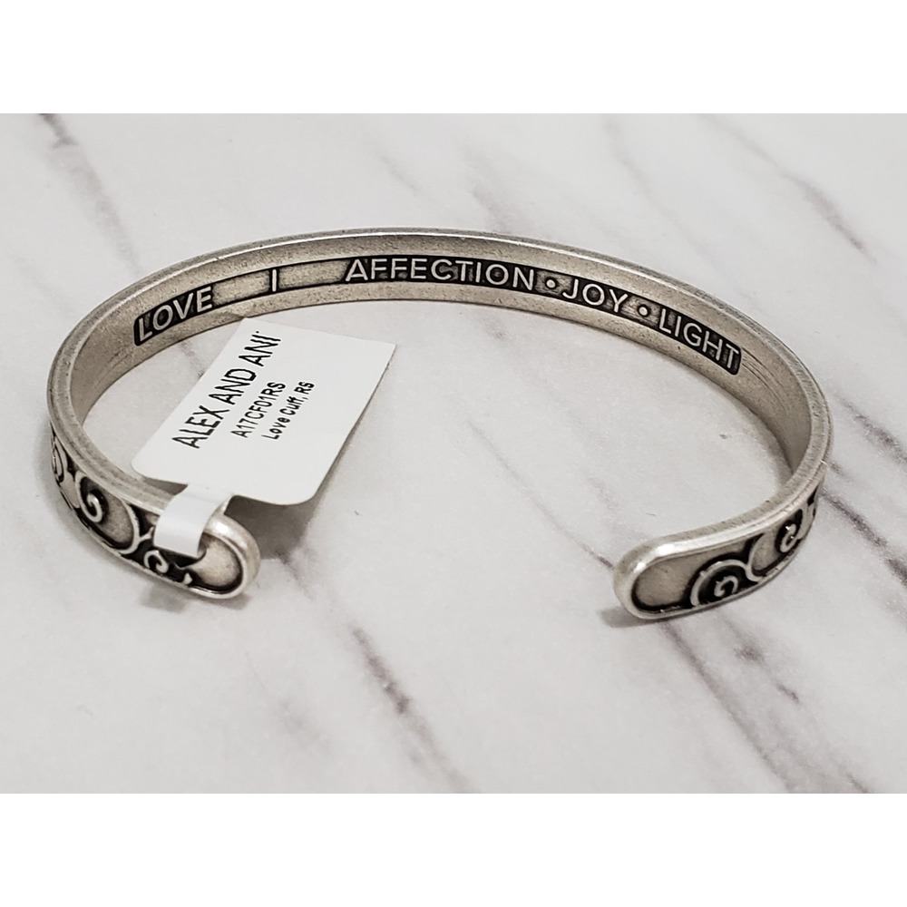 NEW Alex & Ani LOVE CUFF BRACELET PINK SWAROVSKI CRYSTAL EROS ARROWS - Picture 5 of 5